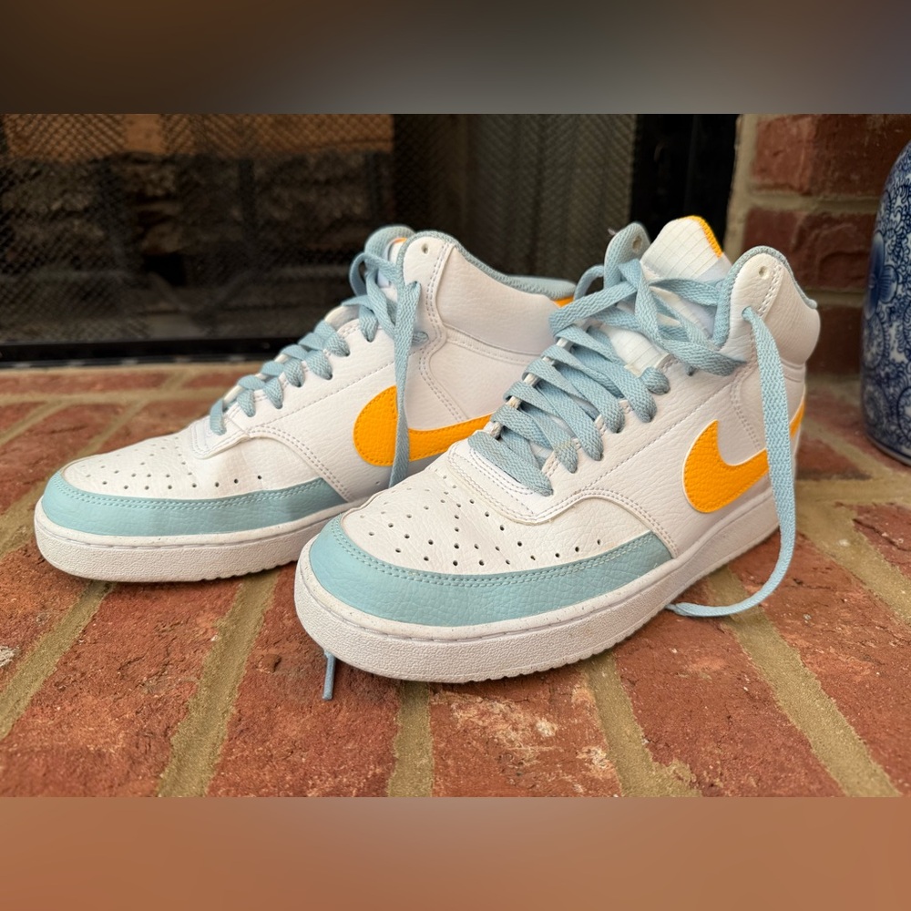 Nike Court Vision Mid Next Nature White Bliss Ocean Bliss, size US 7